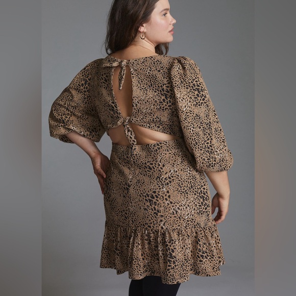 Anthropologie Leopard Print Mini Dress - Picture 1 of 10